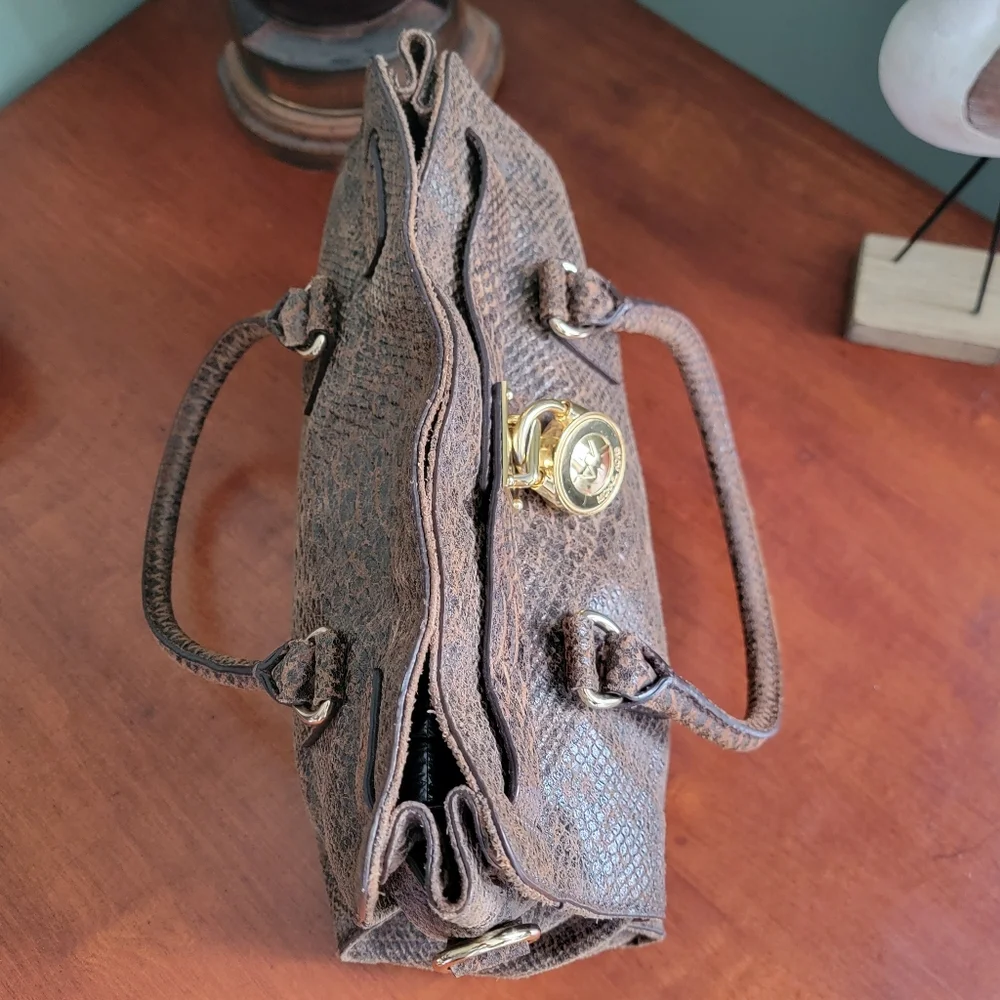 Michael Kors Hamilton Special Edition Python Embossed Leather Large Satchel